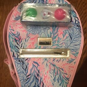 Lilly Pulitzer tennis bag and golf balls